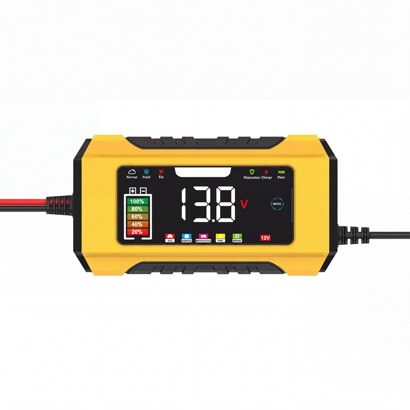 ⚡ Intelligentes KFZ-Batterieladegerät 12V 6A – 9 Stufen & Impulsreparatur – LCD-Farbdisplay für Blei-Säure-Batterien 🚗