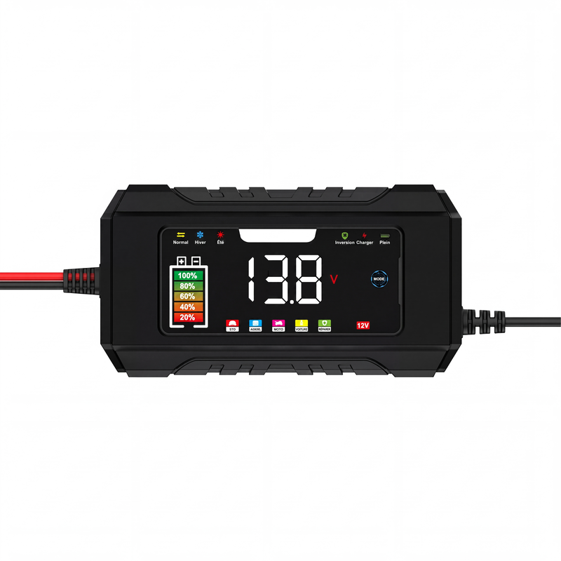 ⚡ Intelligentes KFZ-Batterieladegerät 12V 6A – 9 Stufen & Impulsreparatur – LCD-Farbdisplay für Blei-Säure-Batterien 🚗