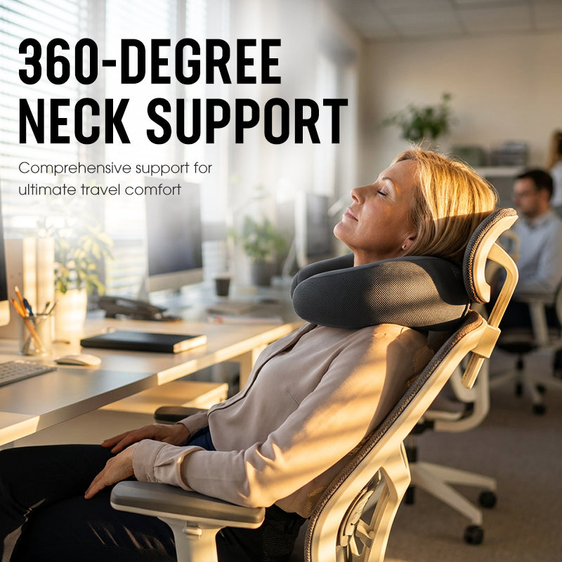 🌟360° Memoryschaum Nackenkissen, Ergonomisches Nackenstützkissen für Zuhause und Reisen