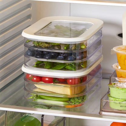 🥗 🧊 Stapelbare Frischhaltedose mit Deckel für Kühlschrank und Gefrierfach