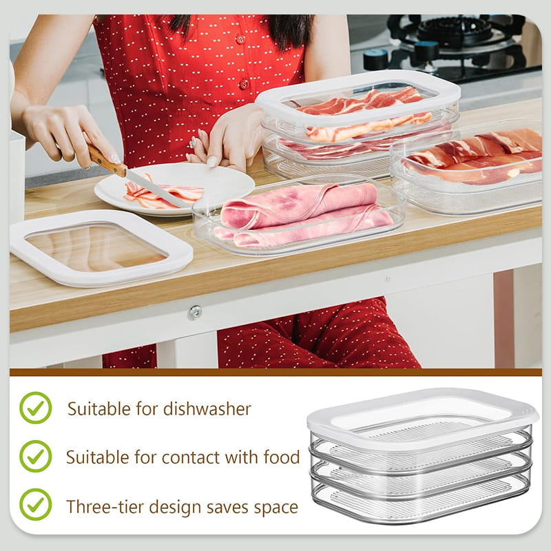 🥗 🧊 Stapelbare Frischhaltedose mit Deckel für Kühlschrank und Gefrierfach