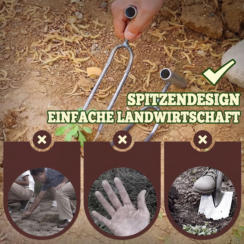 📢📢50% RABATT !!⏰Kompaktes 2-Zahn-Garten-Unkrautstecher-Werkzeug