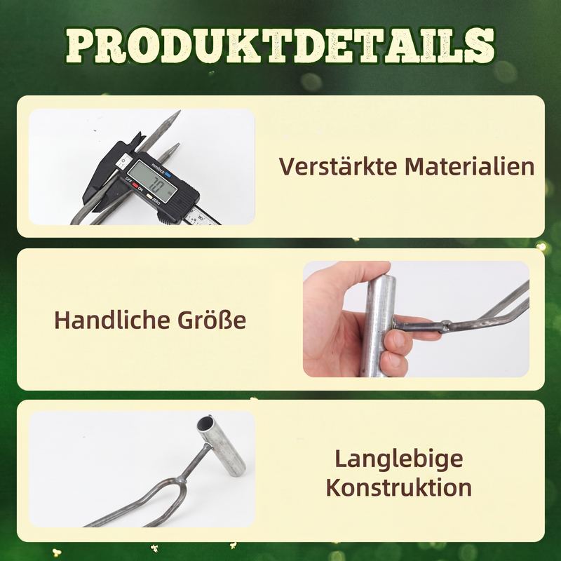 📢📢50% RABATT !!⏰Kompaktes 2-Zahn-Garten-Unkrautstecher-Werkzeug