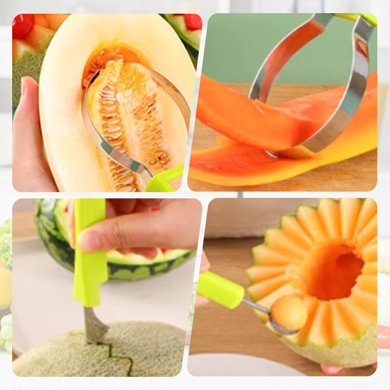 🔥2026 HEISSER VERKAUF🥳💞Über 50.000 verkauft! 🛡️3-in-1 Melonenausstecher-Set aus Edelstahl