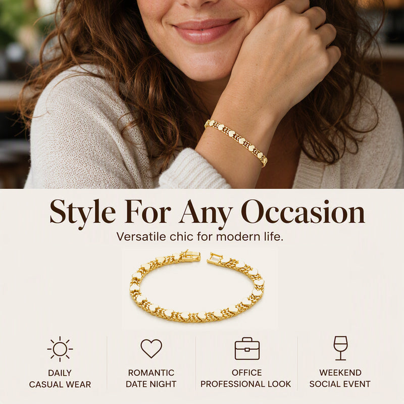 💖Goldfarbenes Herz-Gliederarmband für Damen