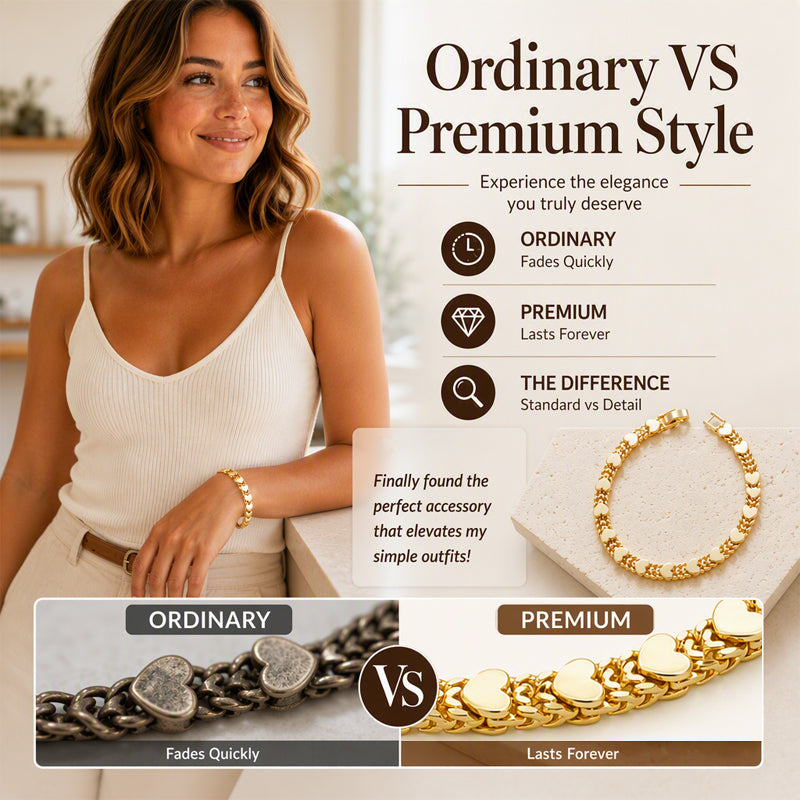 💖Goldfarbenes Herz-Gliederarmband für Damen