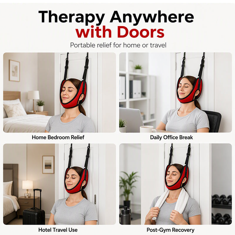 🧘✨ Nacken-Traktionsschlinge – 50% RABATT! Türgestützte Nackenentlastung, verstellbare Gurte, bequeme Passform – tägliche Entspannung. 💆‍♂️