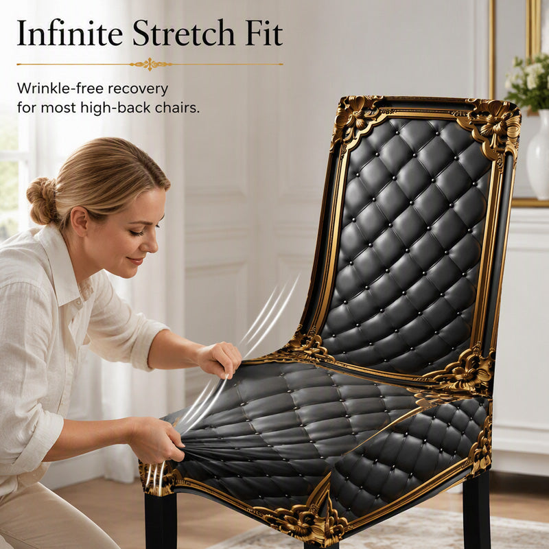 🖤Waschbarer Stretch-Stuhlbezug mit Barockmuster🔥