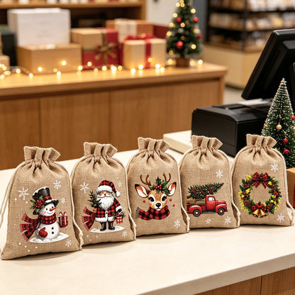 🔥🔥 Nur noch 3 Stunden – ab 0,79 €!! 🎁🎄HEISSER VERKAUF! Weihnachtliche Geschenktüten mit Kordelzug 🧦🎅