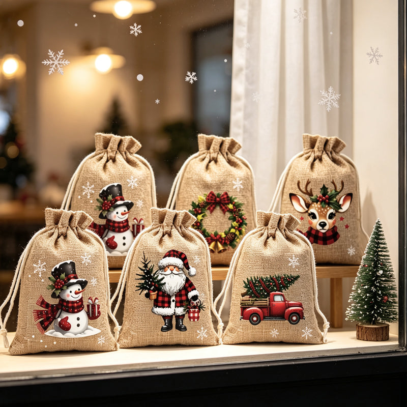 🔥🔥 Nur noch 3 Stunden – ab 0,79 €!! 🎁🎄HEISSER VERKAUF! Weihnachtliche Geschenktüten mit Kordelzug 🧦🎅
