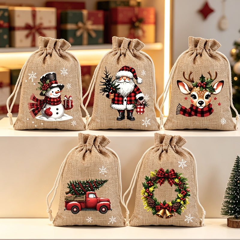 🔥🔥 Nur noch 3 Stunden – ab 0,79 €!! 🎁🎄HEISSER VERKAUF! Weihnachtliche Geschenktüten mit Kordelzug 🧦🎅
