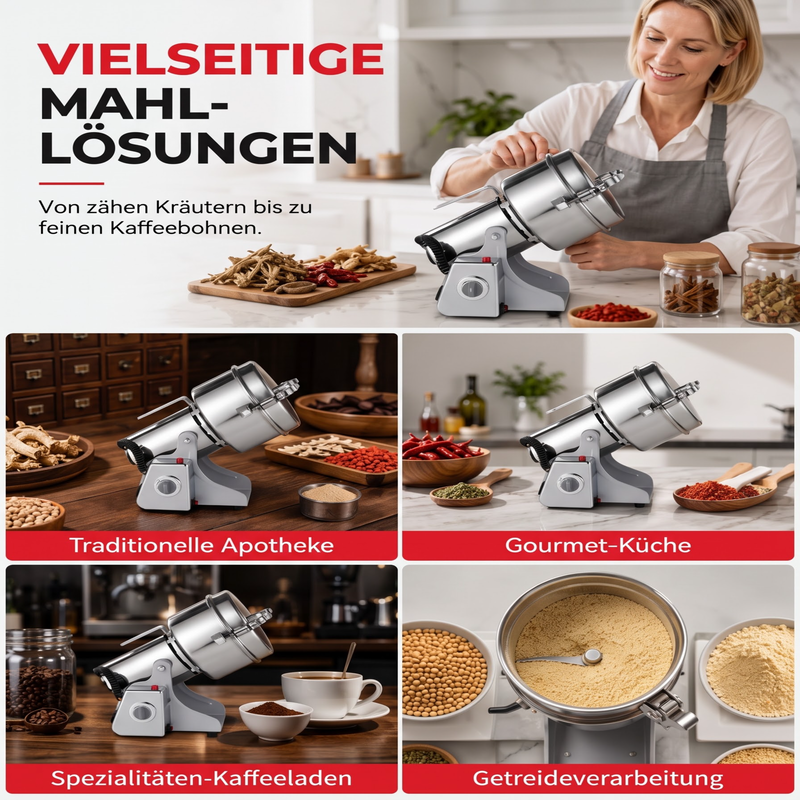 📢📢Elektrische Mühle aus Edelstahl für trockene Zutaten, 150–1000 g