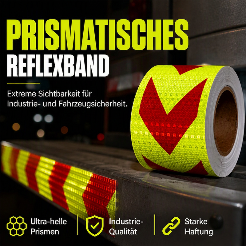 🚨 50 % Rabatt ! Reflektierendes Pfeilband Selbstklebend – Maximale Sicherheit bei Nacht! 🚚 3x stärkere Reflexion, wetterfest & UV-beständig, bombenfeste Haftung ⚡