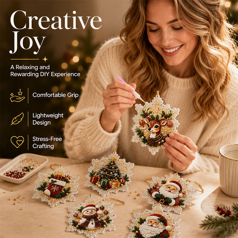 🔥🎁 2+1 GRATIS!!🥳🎄 DIY Diamantmalerei Weihnachtsanhänger‑Set (6 Stück) – Basteldeko zum Aufhängen am Weihnachtsbaum ✨