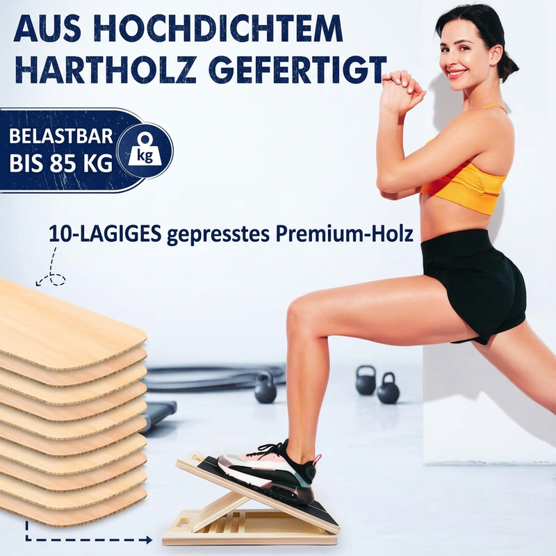 📢📢 Verstellbares Holz-Schrägbrett für Waden- und Beintrainin