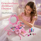 Waschbares Prinzessinnen-Make-up-Spielset für Kinder mit drehbaren Fächern und Tragetasche