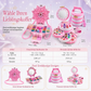 Waschbares Prinzessinnen-Make-up-Spielset für Kinder mit drehbaren Fächern und Tragetasche