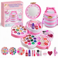 Waschbares Prinzessinnen-Make-up-Spielset für Kinder mit drehbaren Fächern und Tragetasche