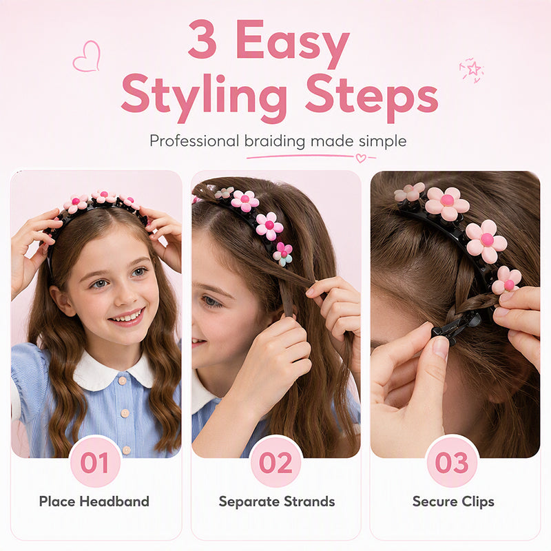 🔥 50% sparen!💖 13 süße Motive zum Kombinieren – Kinder-Haarband mit dekorativen Mini-Clips – perfekt für kleine Prinzessinnen 👑