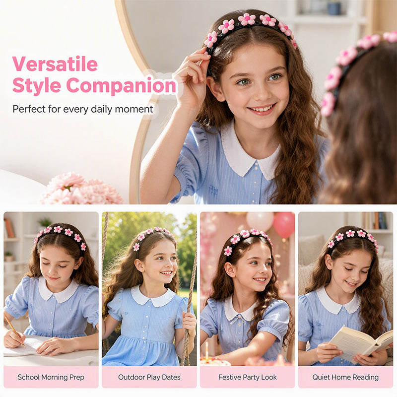 🔥 50% sparen!💖 13 süße Motive zum Kombinieren – Kinder-Haarband mit dekorativen Mini-Clips – perfekt für kleine Prinzessinnen 👑