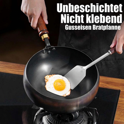 🍳Unbeschichteter dicker Eisentopf mit Deckel