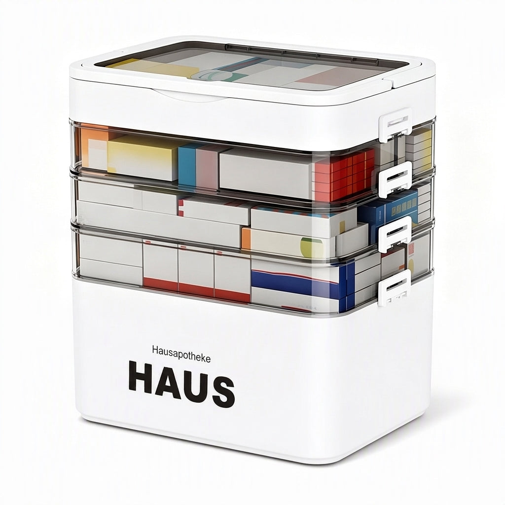 📢📢 JETZT 50 % RABATT!! ⏰💊 Große Medikamenten-Aufbewahrungsbox aus Kunststoff – Mehrlagig, unterteilt & tragbar für Haushalt & Notfall ✨