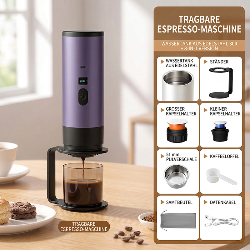 🔥50 % Rabatt🔥Tragbare Espressomaschine für Reisen