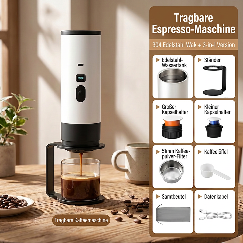 🔥50 % Rabatt🔥Tragbare Espressomaschine für Reisen