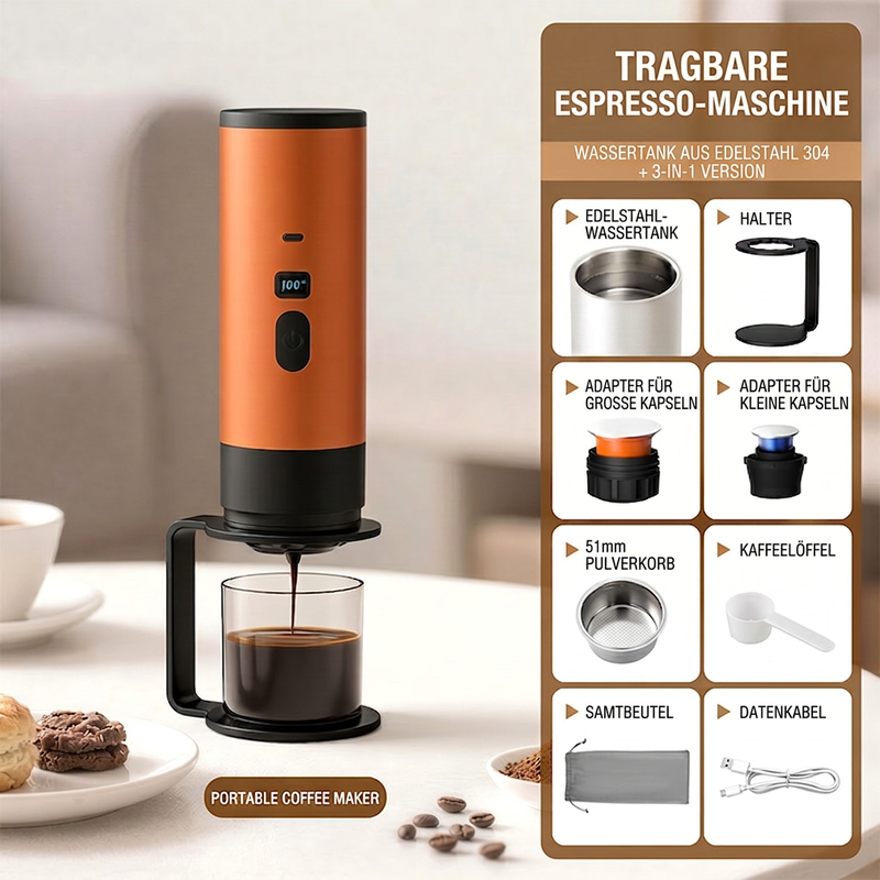 🔥50 % Rabatt🔥Tragbare Espressomaschine für Reisen
