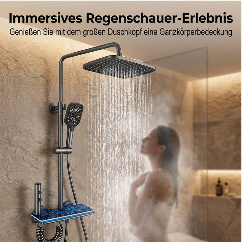 🚿 Regenduschen-System – LED-Digitalanzeige & modernes Design ✨