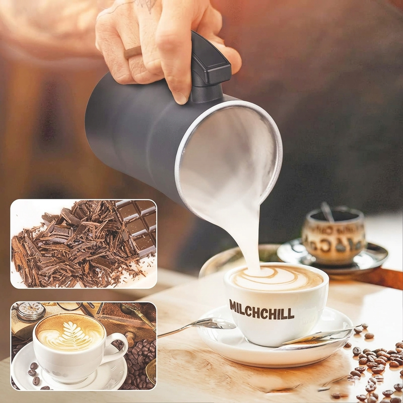 📢📢40% RABATT !!⏰4-in-1 Milchaufschäumer und Dampfgarer mit 350 ml Fassungsvermögen
