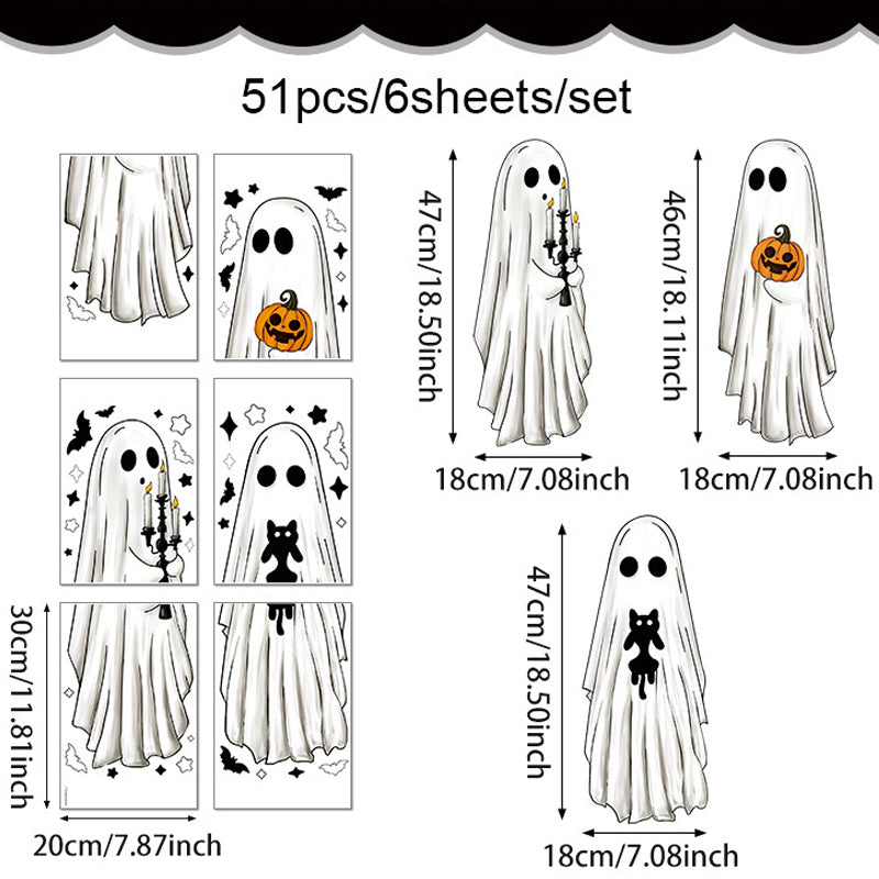 👻 Halloween-Geister-Fensterfolie im Angebot – beidseitig bedruckt, wiederverwendbar & ohne Kleber 🎃