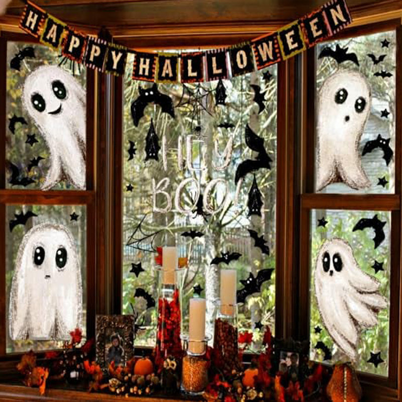 👻 Halloween-Geister-Fensterfolie im Angebot – beidseitig bedruckt, wiederverwendbar & ohne Kleber 🎃