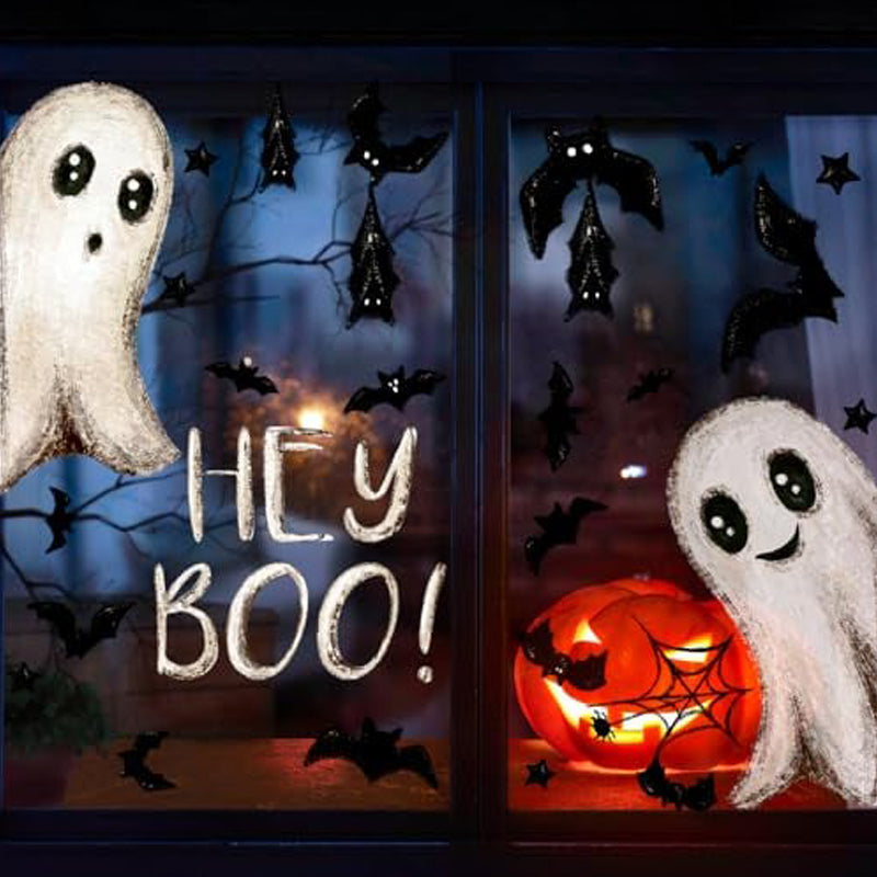 👻 Halloween-Geister-Fensterfolie im Angebot – beidseitig bedruckt, wiederverwendbar & ohne Kleber 🎃