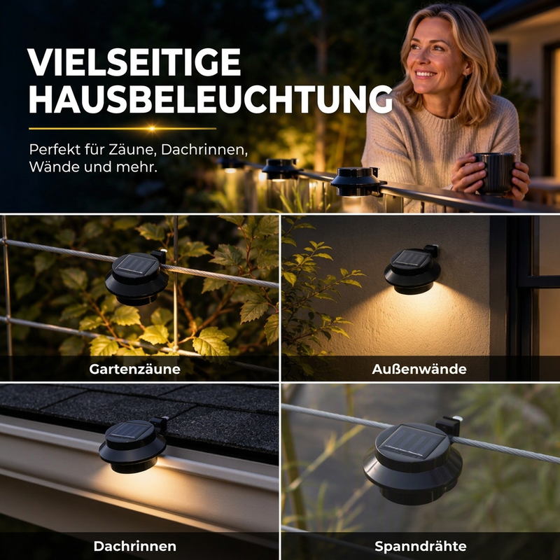 ☀️Youtube Sale 35% RABATT💡Wasserdichte solarbetriebene LED-Außenleuchten für Dachrinnen und Wände