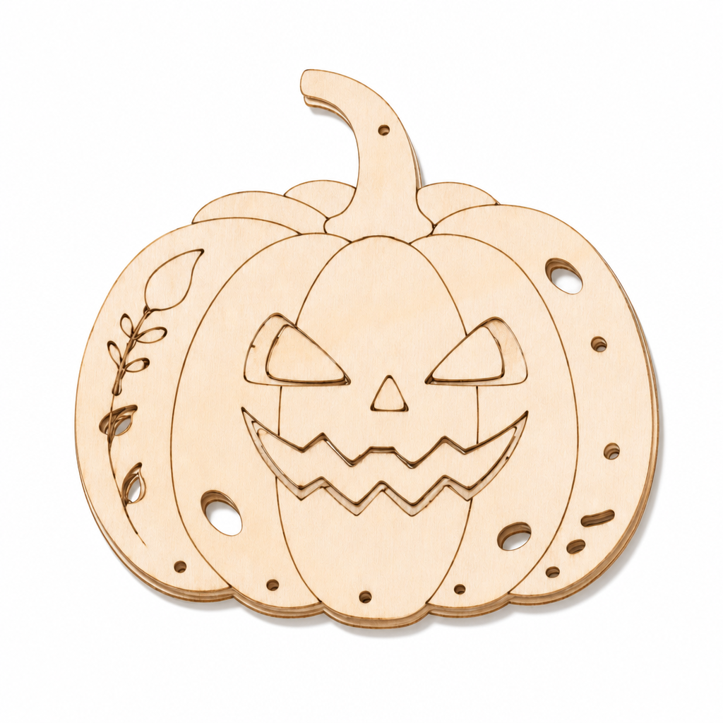 ✨🎃 1+1 GRATIS!! !🎃✨ Halloween Holz-Kürbis Bastelset | DIY Windspiel