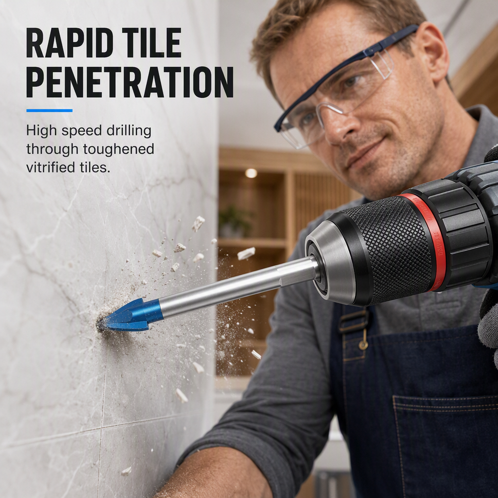 🔩 Hartmetall-Fliesenbohrer mit Sechskantschaft, 6–12 mm