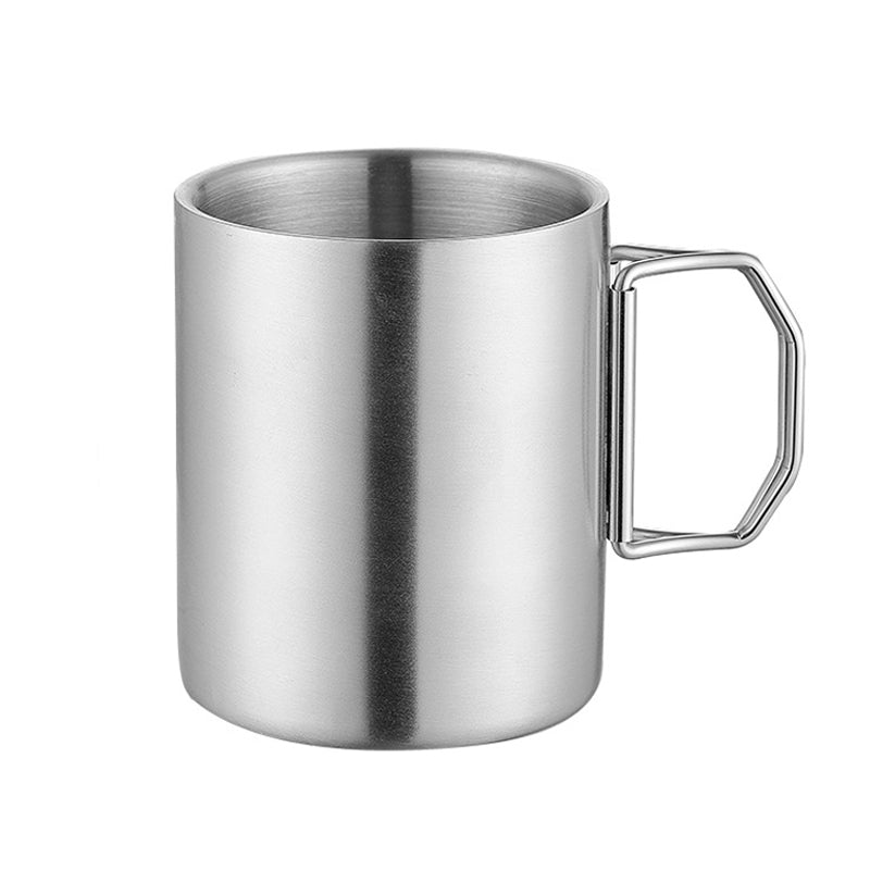 ☕ Foldable Thickened Stainless Steel Water Cup, Indoor & Outdoor Multi-use Drinking Mug