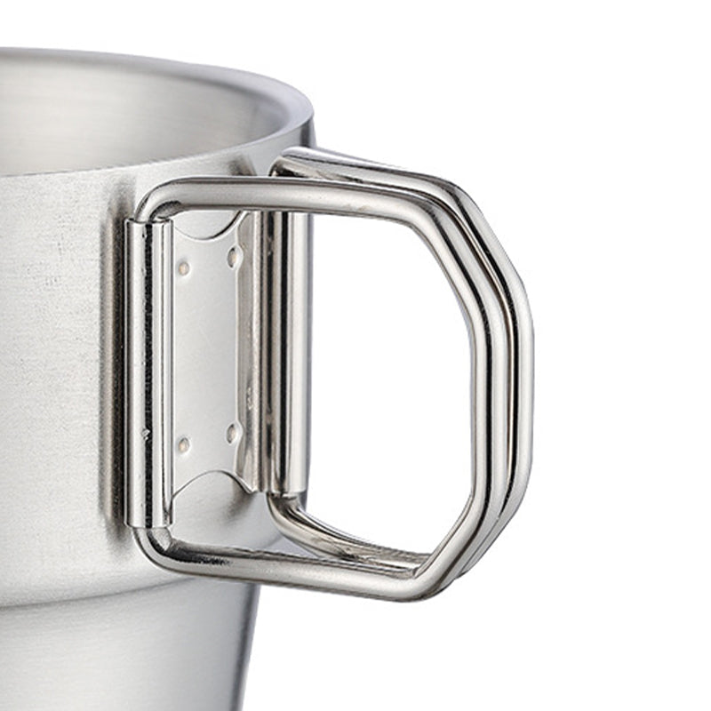 ☕ Foldable Thickened Stainless Steel Water Cup, Indoor & Outdoor Multi-use Drinking Mug