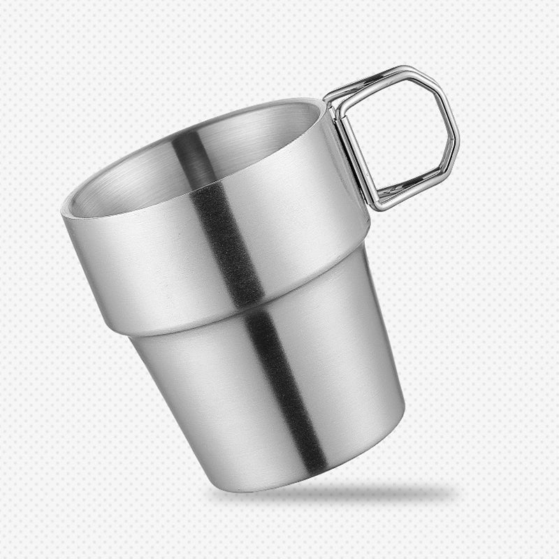 ☕ Foldable Thickened Stainless Steel Water Cup, Indoor & Outdoor Multi-use Drinking Mug