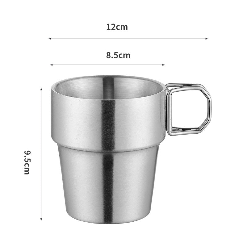 ☕ Foldable Thickened Stainless Steel Water Cup, Indoor & Outdoor Multi-use Drinking Mug