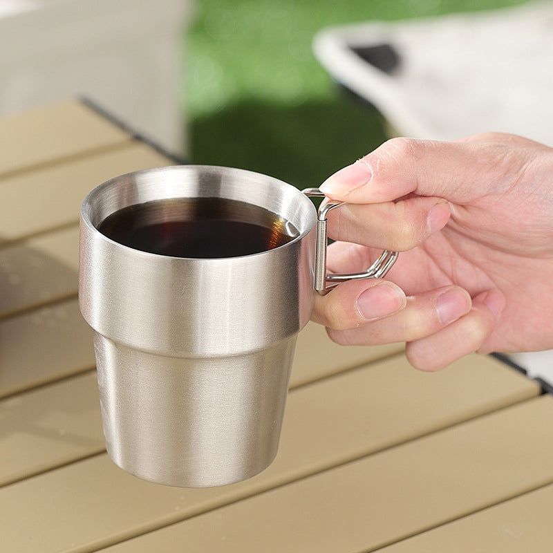 ☕ Foldable Thickened Stainless Steel Water Cup, Indoor & Outdoor Multi-use Drinking Mug