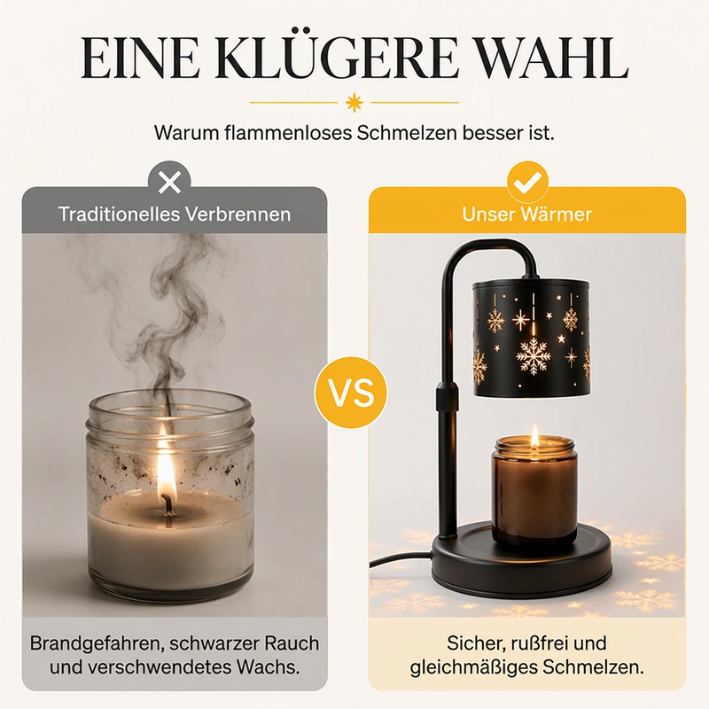 Retro-Schneeflocken-Kerzenwärmelampe