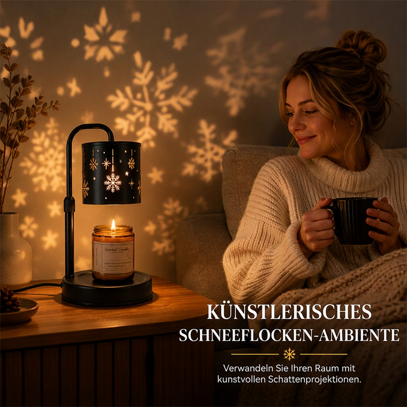 Retro-Schneeflocken-Kerzenwärmelampe
