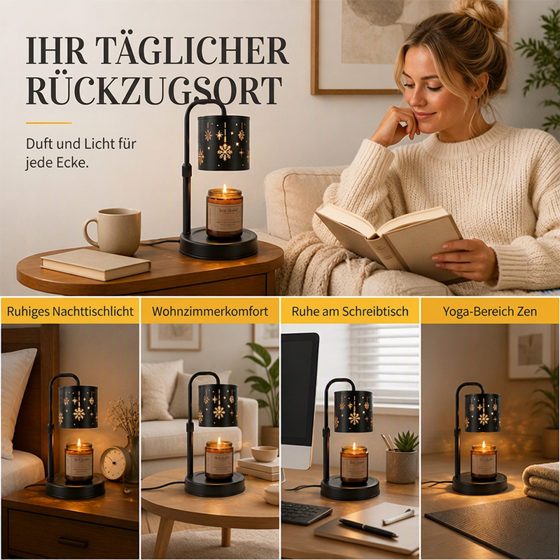Retro-Schneeflocken-Kerzenwärmelampe