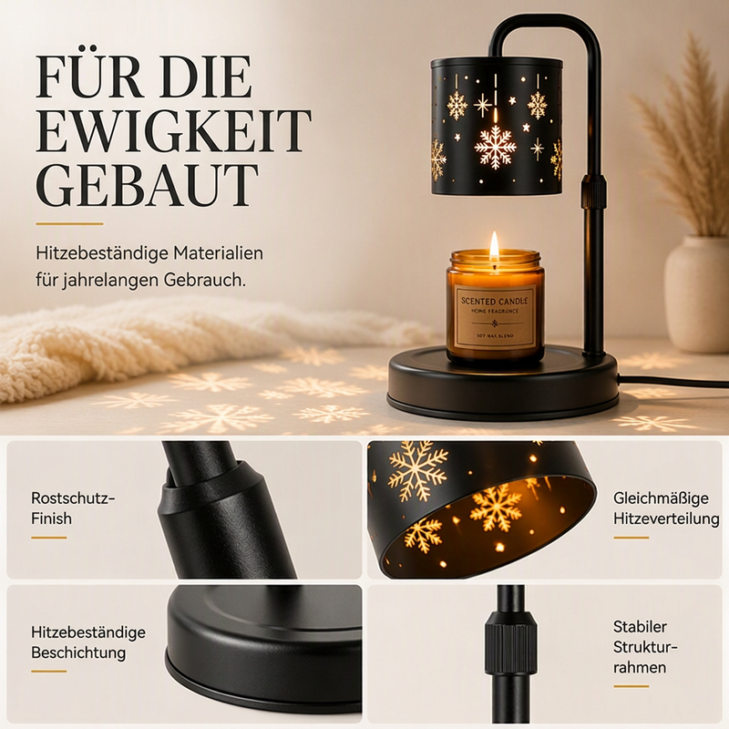 Retro-Schneeflocken-Kerzenwärmelampe