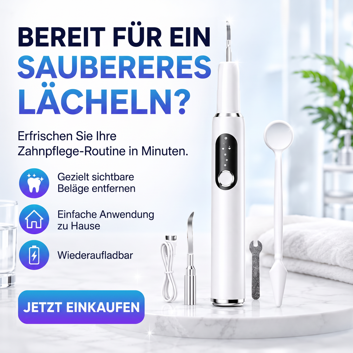 Tragbares Ultraschall-Zahnreinigungs- und Zahnsteinentfernungs-Set
