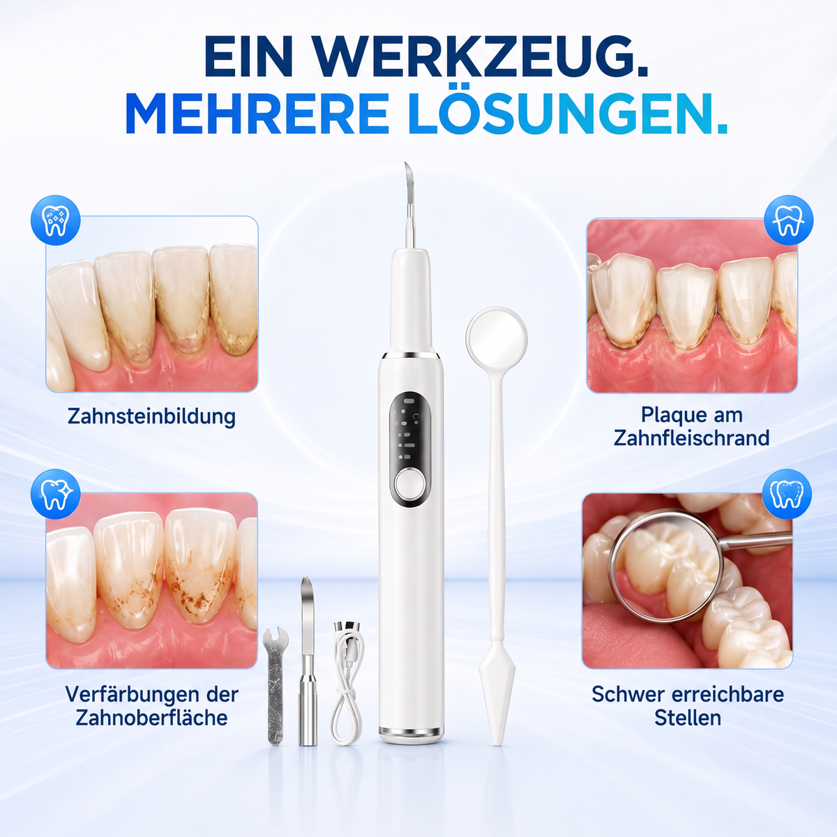 Tragbares Ultraschall-Zahnreinigungs- und Zahnsteinentfernungs-Set