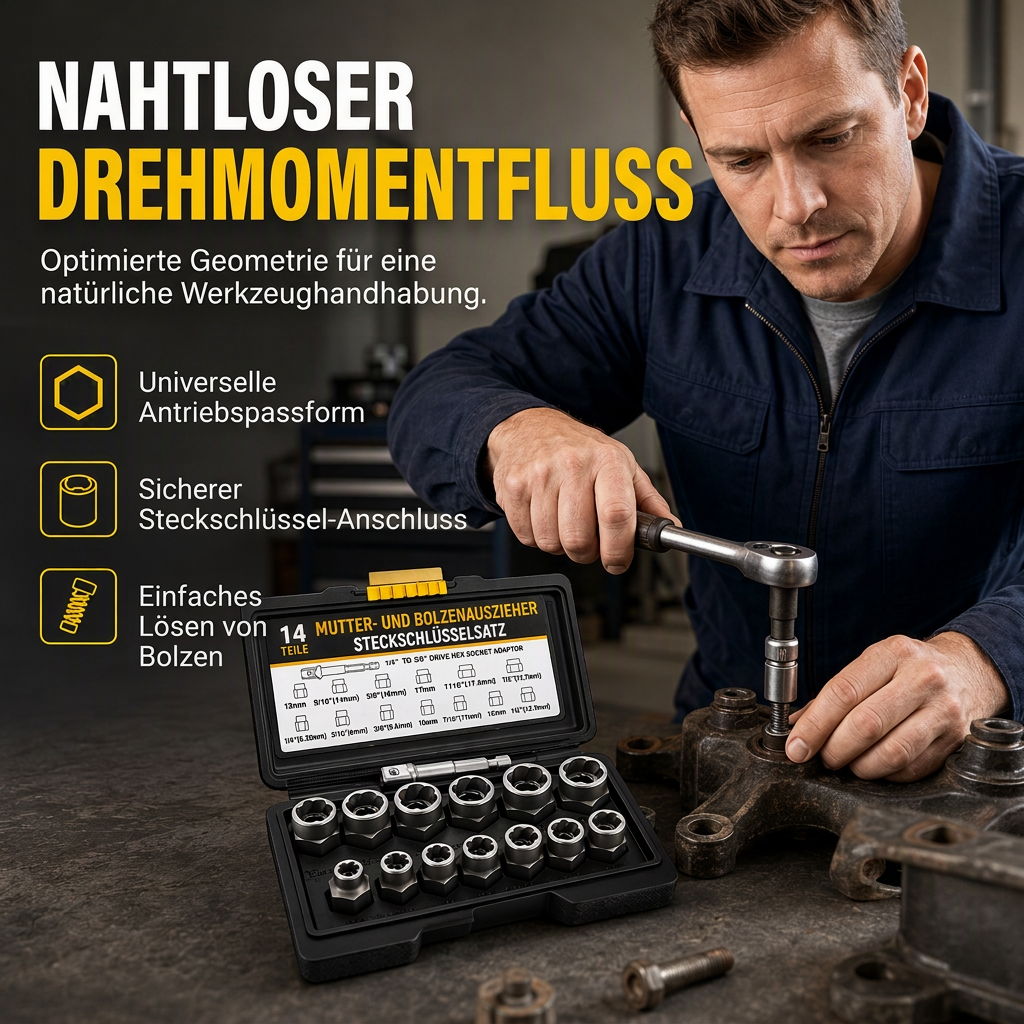 🔧14-teiliges Schraubenausdreher-Set für beschädigte Schrauben & Muttern – Industriequalität, hohes Drehmoment, Linksgewinde, für Auto-Reparatur