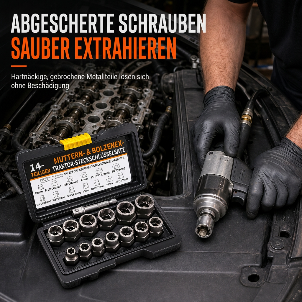 🔧14-teiliges Schraubenausdreher-Set für beschädigte Schrauben & Muttern – Industriequalität, hohes Drehmoment, Linksgewinde, für Auto-Reparatur